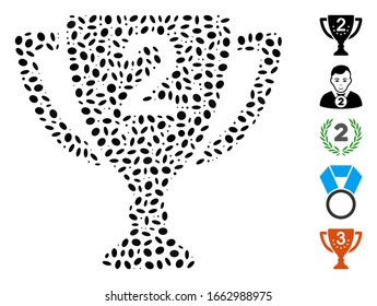 Dotted Mosaic based on second place. Mosaic vector second place is designed with random elliptic elements.