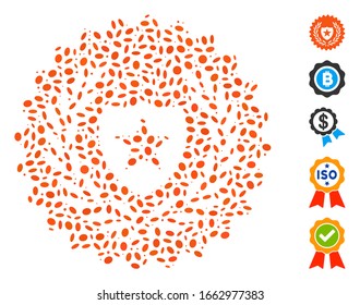 Dotted Mosaic based on security stamp. Mosaic vector security stamp is created with randomized ellipse dots.