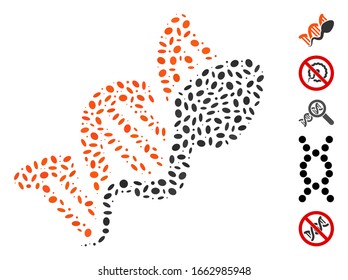 Dotted Mosaic based on sperm replication. Mosaic vector sperm replication is created with randomized elliptic dots.