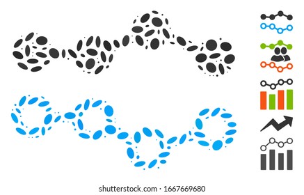 Dotted Mosaic based on trends. Mosaic vector trends is designed with random ellipse elements. Bonus icons are added.