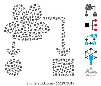 Dotted Mosaic based on user routing scheme. Mosaic vector user routing scheme is composed with randomized oval items.