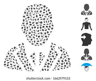 Dotted Mosaic based on valet. Mosaic vector valet is designed with random elliptic dots.