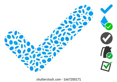 Dotted Mosaic based on yes. Mosaic vector yes is created with random oval items. Bonus icons are added.