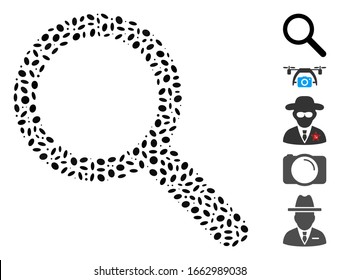 Dotted Mosaic based on zoom. Mosaic vector zoom is formed with randomized oval dots.