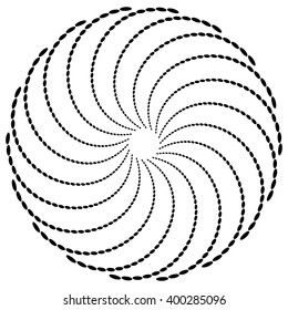 Dotted motif - Abstract radial dotted element, dotted motif on white