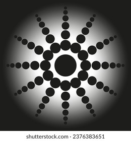 Dotted motif. Bursting, concentric circle element. Vector illustration. EPS 10.