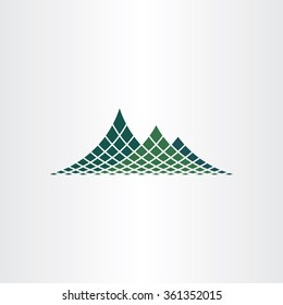 dotted mountain vector icon symbol