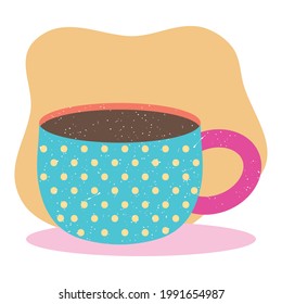 dotted mug illustration on background