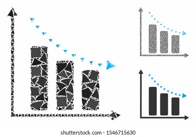 Dotted Negative Trend Mosaic Of Joggly Items In Various Sizes And Color Tints, Based On Dotted Negative Trend Icon. Vector Bumpy Items Are Grouped Into Collage.