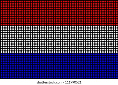 Dotted Netherlands flag on black