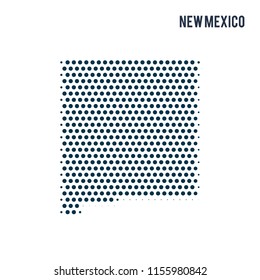Dotted New Mexico map isolated on white background.