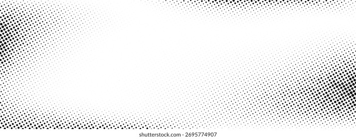 Dotted noise gradient texture. Fading grunge gradation background. Black retro halftone wallpaper. Rasterized pixelated cartoon backdrop. Vector comic pop art overlay in manga and anime style