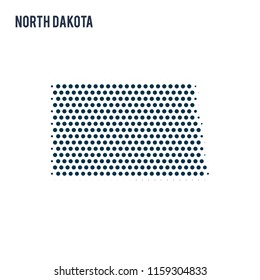 Dotted North Dakota map isolated on white background.