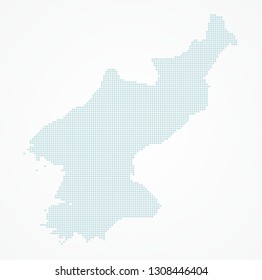 Dotted North Korea Map