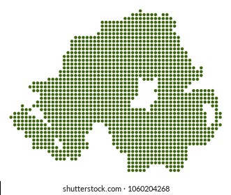 Dotted Northern Ireland Map. Vector concept of Northern Ireland Map organized of small circles. Vector geographic map.
