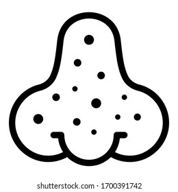 Icono de nariz tapada. Icono de vector de nariz de contorno para diseño web aislado en fondo blanco