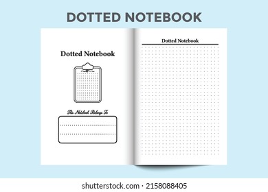 Dotted notebook interior. Simple dotted notebook template for artists or rough sketches. Interior of a journal. Dotted sketch logbook for designer interior journal template.