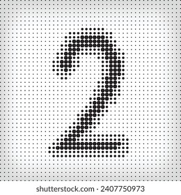 Dotted number 2. The number pixel is flat and solid. Integrative and integrative pixel movement. Modern icon ports.