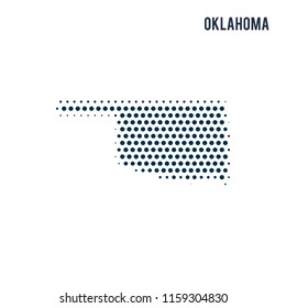 Dotted Oklahoma map isolated on white background.