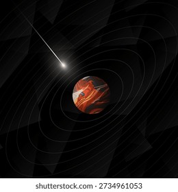 Ilustración Abstractas de espacio de órbita punteada