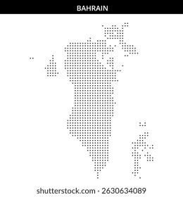 Dotted outline of Bahrain showcasing its shape