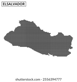 A dotted outline of El Salvador showcases the country's unique shape and geographic features distinctly.