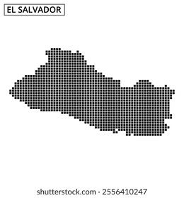 A dotted outline of El Salvador showcases the country's unique shape and geographic features distinctly.