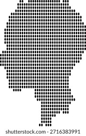 Dotted Outline Map of a Geographic Area pixelated