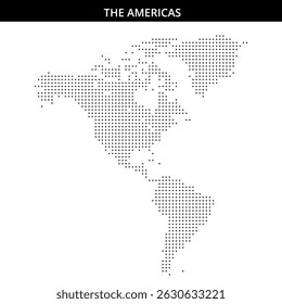 Mapa de contorno punteado de América del Norte y del Sur