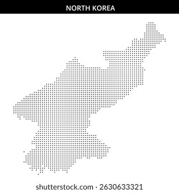 Dotted outline of North Korea highlighted