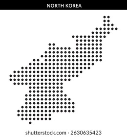 Dotted outline of North Korea highlighted