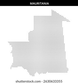 Dotted outline shows Mauritania's borders