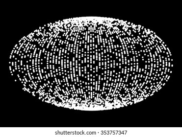 Dotted oval for design project on black - vector illustration 