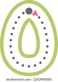 Dotted oval shape for tracing lines for preschool and kindergarten school kids for math drawing practice