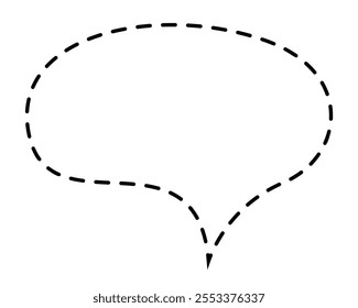 Dotted oval shaped dialog box. Doodle clip art illustration.