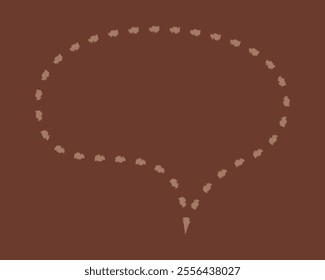 Dotted oval shaped dialog box color. Doodle clip art illustration.