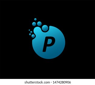 Dotted P Letter Logo. P Letter Design with dot shape ,perfect for technology and science brand.