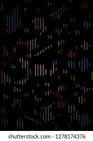 Dotted panel. Abstract technological background in modern minimalist style. Grunge halftone texture. Pattern for design of covers, posters, web banners. Vector illustration