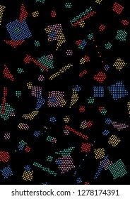 Dotted panel. Abstract technological background in modern minimalist style. Grunge halftone texture. Pattern for design of covers, posters, web banners. Vector illustration
