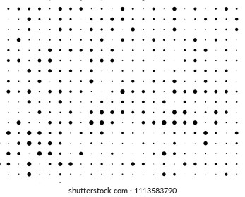 Dotted pannel with circles, dots, point different size, scale. Halftone pattern. Design element for web banners, posters, cards, wallpapers, sites, panels. Black and white color 
