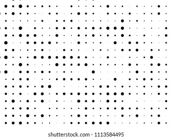 Dotted pannel with circles, dots, point different size, scale. Halftone pattern. Design element for web banners, posters, cards, wallpapers, sites, panels. Black and white color 