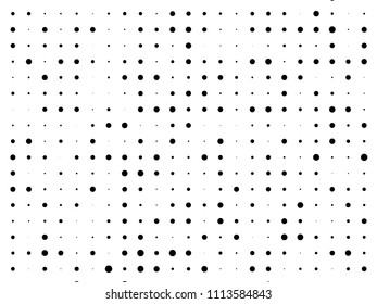 Dotted pannel with circles, dots, point different size, scale. Halftone pattern. Design element for web banners, posters, cards, wallpapers, sites, panels. Black and white color 