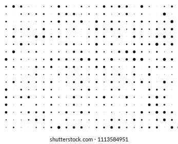Dotted pannel with circles, dots, point different size, scale. Halftone pattern. Design element for web banners, posters, cards, wallpapers, sites, panels. Black and white color 