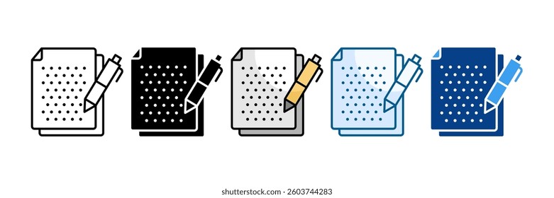 Dotted Paper Icon Set Multiple Style Collection