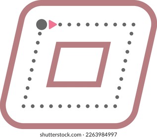 Dotted parallelogram shape for tracing lines for preschool and kindergarten school kids for math drawing practice