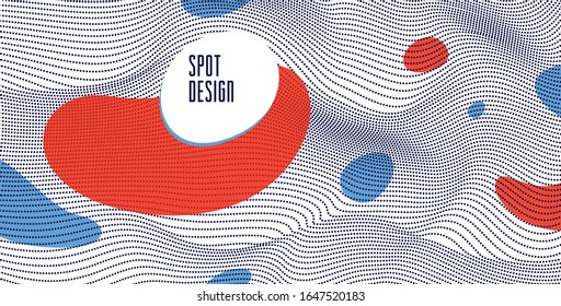 Dotted particles flow vector abstract background, science and technology theme illustration, array of dynamic particles, template for covers banners and ads.