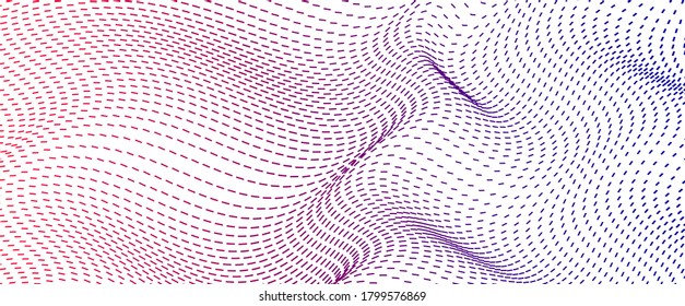 Dotted particles flow vector abstract background, science and technology theme illustration, array of dynamic particles, template for covers banners and ads.