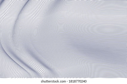 Dotted particles flow vector abstract background, science and technology theme illustration, array of dynamic particles, template for covers banners and ads.