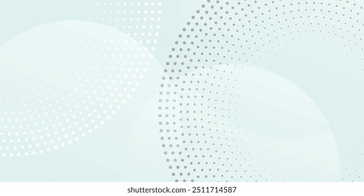 Patrón de onda de forma de curva de gradiente de semitono que fluye de partículas punteadas sobre fondo blanco. Vector en tecnología, ciencia, música, ondas, concepto moderno.