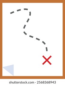 Dotted path leading to a red X mark, symbolizing a treasure map or destination.